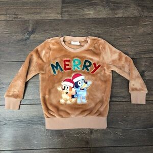Bluey Boys/Girls 4T Light Brown Marshmallow Pullover Sweatshirt w/Appliqué - EUC